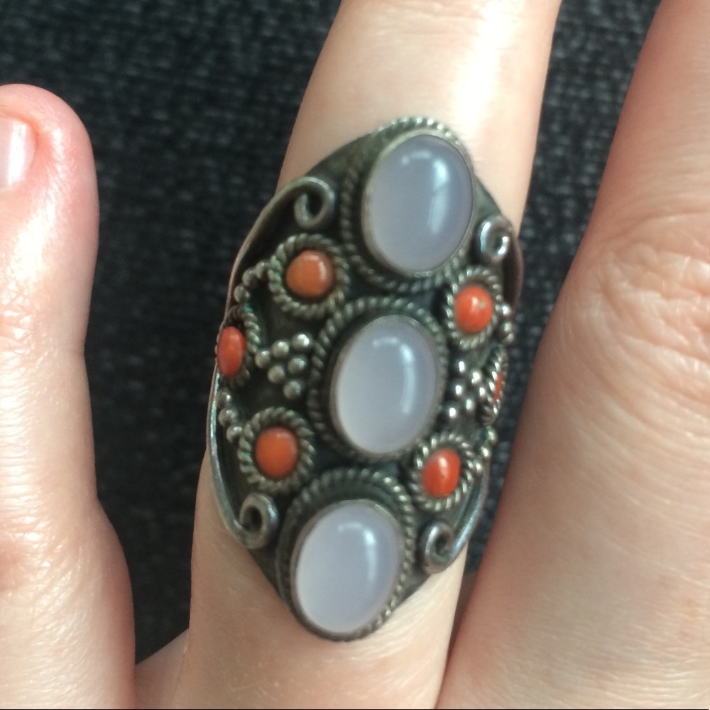 925 stamped statement silver ring